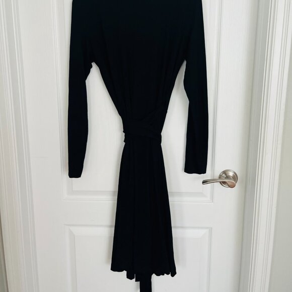 Banana Republic Classic Black Long Sleeve Rayon Wrap Dress - Picture 8 of 14